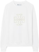 Tory Burch sweat en coton à logo Double T - Blanc