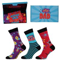 Apollo Vaderdag Cadeau Sokken Giftbox Super Dad met gratis wenskaart - thumbnail