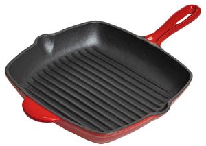 Blackwell Skillet - Grillpan - Gietijzer - Rood - 27 x 27 cm - zonder anti-aanbaklaag