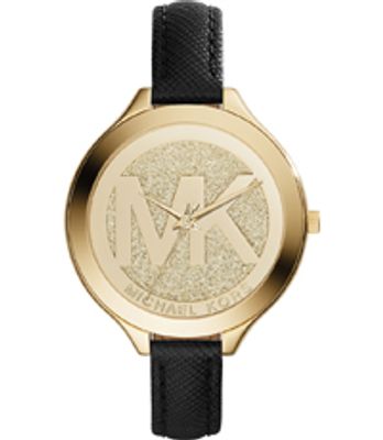 Horlogeband Michael Kors MK2392 Leder Zwart 12mm