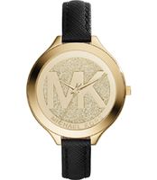 Horlogeband Michael Kors MK2392 Leder Zwart 12mm - thumbnail