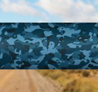 Fiets sticker blauw camouflage patroon