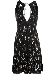 Roberto Cavalli robe ornée de sequins - Noir