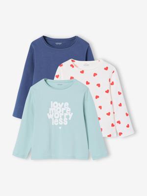 Set van 3 BASICS meisjesshirts met lange mouwen indigoblauw Set van 3 BASICS meisjesshirts met lange mouwen indigoblauw