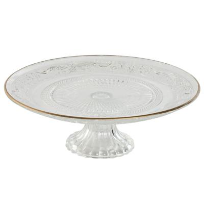 Dinerbord Home ESPRIT Transparant Gouden Kristal 23 x 23 x 8 cm