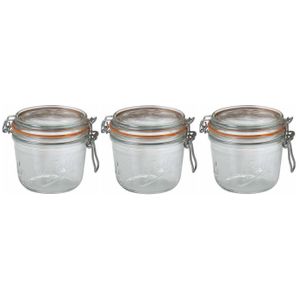 18x stuks weckpotten/inmaakpotten met beugelsluiting 500 ml