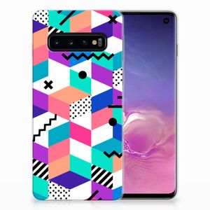 Samsung Galaxy S10 TPU Hoesje Blokken Kleurrijk