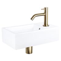 Differnz Force fonteinset keramiek - kraan gebogen - 40 x 22 x 11.5 cm - mat goud