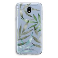Tropical watercolor leaves: Samsung Galaxy J5 (2017) Transparant Hoesje