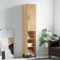 Hoge kast 34,5x34x180 cm bewerkt hout sonoma eikenkleurig