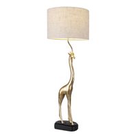 HAES DECO - Tafellamp - City Jungle - Goudkleurige Giraf, Ø 30x85 cm - Beige / Goudkleurig - Bureaulamp, Sfeerlamp - thumbnail