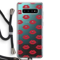 Lips: Samsung Galaxy S10 Plus Transparant Hoesje met koord