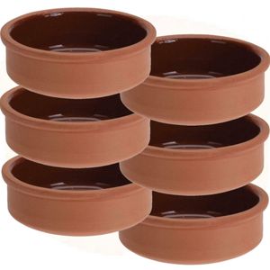 6x Tapas schaaltjes 500 ml terracotta 12 cm