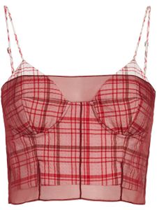 Rosie Assoulin bustier I Sheer Right Through You à carreaux - Rouge
