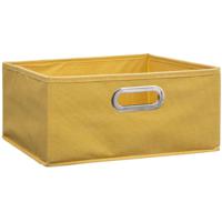 Opbergmand/kastmand - geel - linnen - 14 liter - 31 x 31 x 15 cm - Opbergbox - Vakkenkast