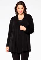 Yoek Cardigan met plooien | Zwart | Maat 58/60