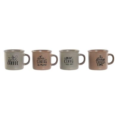 Set van koffiekopjes Home ESPRIT Blauw Roze Keramiek 180 ml