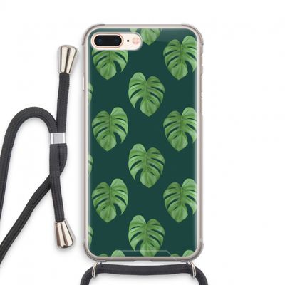 Monstera leaves: iPhone 8 Plus Transparant Hoesje met koord