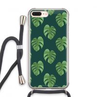 Monstera leaves: iPhone 8 Plus Transparant Hoesje met koord