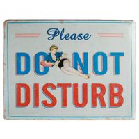 Metalen muurplaat Do Not Disturb 30 x 40 cm