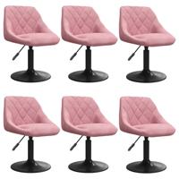 Eetkamerstoelen draaibaar 6 st fluweel roze