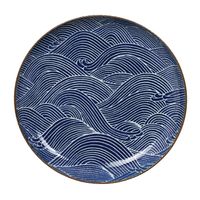 Donkerblauw/Wit Bord - Seigaiha - 25 x 3cm