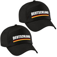 2x stuks Duitsland/Deutschland landen pet/baseball cap zwart volwassenen