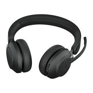 Jabra Evolve2 65 UC On Ear headset Telefoon Bluetooth Stereo Zwart Volumeregeling, Indicator voor batterijstatus, Microfoon uitschakelbaar (mute)