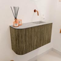 Toiletmeubel Mondiaz Joya Dlux | 71.6 cm | Meubelkleur Dusk | Faye wastafel Glace Wasbak Rechts | Zonder kraangat(en)