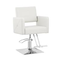 Kappersstoel Carlisle met voetsteun - zithoogte 49 - 63 cm - 150 kg - wit