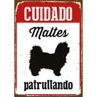 Plaat Magnet & Steel Cuidado Maltés Patrullando 14,8 x 21 cm