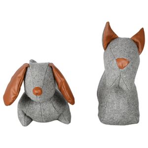 DEURSTOPPER HOND VILT / PU ASSORTI 31,5X11X27 CM