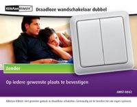 KlikAanKlikUit Draadloze Dubbele Wandschakelaar knop AWST-8802 - thumbnail