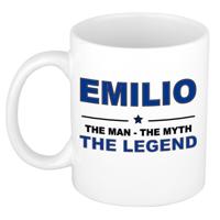 Emilio cadeau mok - man myth legend - naam koffiemok - 300 ml - collega - vaderdag