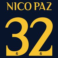 Nico Paz 32 (Officiële Real Madrid Away Bedrukking 2023-2024) - thumbnail