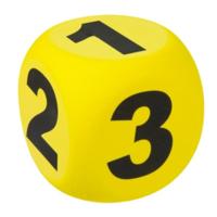 Toi Toys Dobbelsteen XXL - geel - 10 cm - EVA schuim - grote dobbelstenen