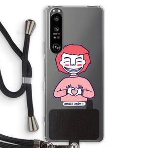 Hartje: Sony Xperia 1 III Transparant Hoesje met koord