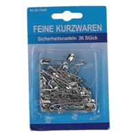 Veiligheidsspelden - metaal - zilver - 108x stuks - diverse formaten