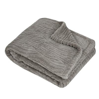 Stof Textiles Plaid/bankdeken/bedsprei Columbia - grijs - 180 x 220 cm - 2 persoons