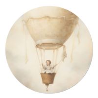 Muurcirkel Vintage Sepia Luchtballon 20 cm - thumbnail