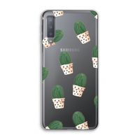 Cactusprint roze: Samsung Galaxy A7 (2018) Transparant Hoesje Cactusprint roze: Samsung Galaxy A7 (2018) Transparant Hoesje