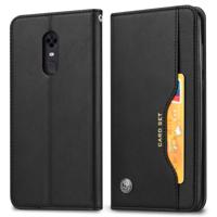 Knead huidtextuur horizontaal Flip lederen case voor OnePlus 6T met foto frame & houder & kaartsleuven & portemonnee (zwart)