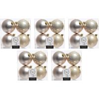 Decoris Kerstballen - 20x st - licht parel/champagne - 10 cm - kunststof - kerstversiering