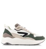 Hub - Glide white/black/sage green/grey Suede Heren