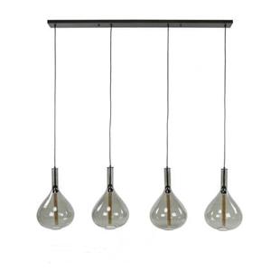 Giga Meubel - Hanglamp 4L Drop Smoke Glas Artic Zwart