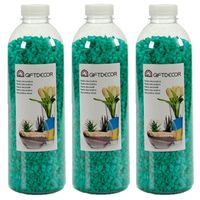 3x pakjes decoratie steentjes/kiezeltjes fijn emerald groen 1,5 kg - thumbnail