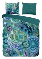 HIP Dekbedovertrek "mandala&apos;s en veren" - Groen - (240x200/220 cm) - Katoen Satijn