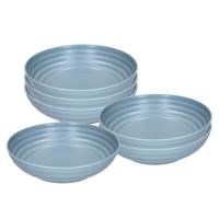 Plasticforte Soepkommen - 6x - D22 x H5.5 cm - blauw - kunststof - onbreekbaar - servies