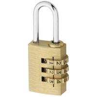 Hangslot - messing - stalen beugel - 3-cijferig cijferslot Hangslot - messing - stalen beugel - 3-cijferig cijferslot