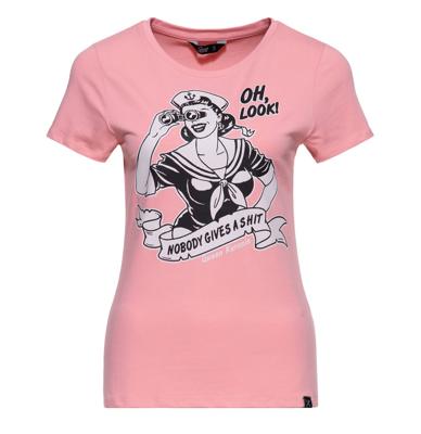 Queen Kerosin Oh, Look! Nobody Gives A Shit T-shirt Pink-3XL